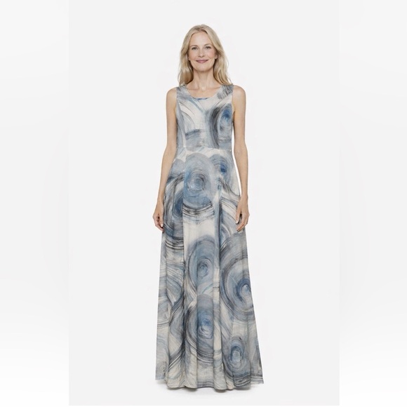 Simply Art by Dolcezza 100% Linen Maxi Dress Size Small Lagenlook Art to Wear - Picture 1 of 5